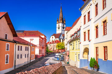 Fototapete - Sibiu, Romania - Historical downtown, Transylvania.
