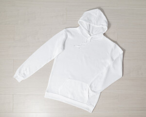 White Pullover hoodie mockup, Sweatshirt long sleeves template for your design.