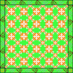 Poster - silk square scarf with abstract floral pattern design