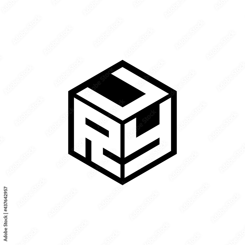 Lettering Ryu RYU letter logo design with white background in illustrator, vector ...