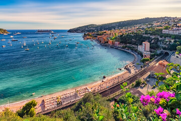 Wall Mural - Villefranche-Sur-Mer on the French Riviera in summer