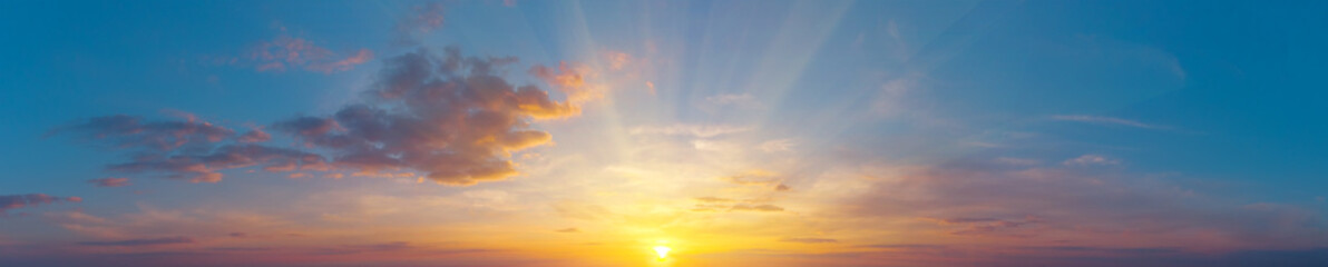 Wall Mural - panorama of beautiful sunset sky