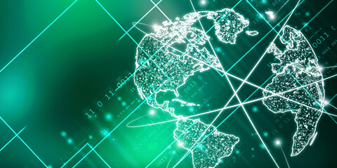 Poster - 2d illustration world map abstract background