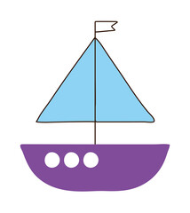 Poster - purple boat icon