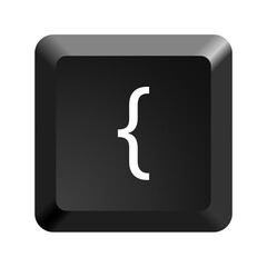 Fototapete - Button with symbol open or left curly brace. Icon Vector Illustration. 