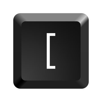 Button with symbol open or left square bracket. Icon Vector Illustration. 