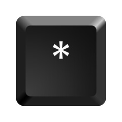 Fototapete - Button with symbol asterisk, star. Icon Vector Illustration. 