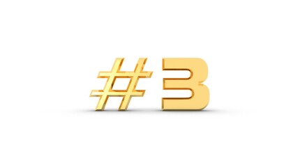Poster - 3d gold text, numbering. 