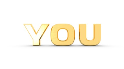 Poster - Yellow or gold 3D text 