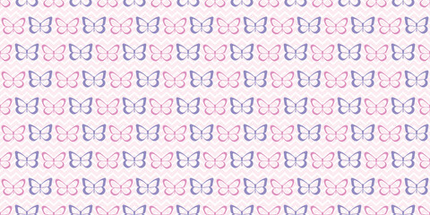 Poster - Butterfly seamless repeat pattern background