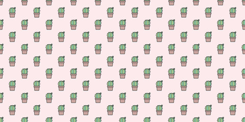 Wall Mural - Cactus, cacti simple seamless repeat pattern background.