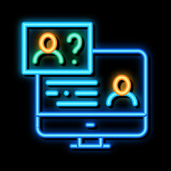 Poster - Message On Display neon light sign vector. Glowing bright icon Message On Display sign. transparent symbol illustration