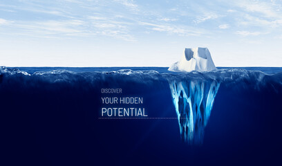 discover your hidden potential concept with iceberg