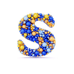 Wall Mural - S letter with colored shiny balls