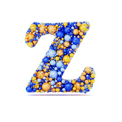 Wall Mural - Z letter with colored shiny balls