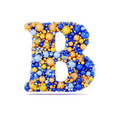 Wall Mural - B letter with colored shiny balls