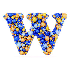 Wall Mural - W letter with colored shiny balls