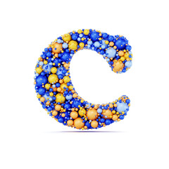 Wall Mural - C letter with colored shiny balls