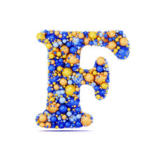 Wall Mural - F letter with colored shiny balls