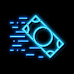 Poster - Banknote Dollar neon light sign vector. Glowing bright icon Banknote Dollar sign. transparent symbol illustration