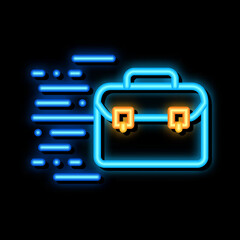 Poster - Fast Fly Case neon light sign vector. Glowing bright icon Fast Fly Case sign. transparent symbol illustration