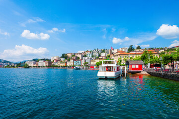 Wall Mural - Lugano lake and city, Switzerland