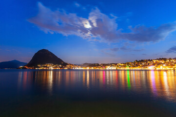 Wall Mural - Lugano lake and city, Switzerland