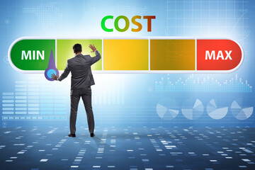 Cost management concept with businessman