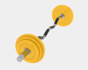 Canvas Print - Barbell isolated on background. 3d rendering - illustration