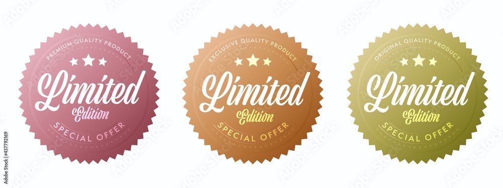 Limited edition label for exclusive quality product insignia. Special ...