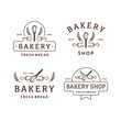 © monspix - Bakery shop logo. Vintage bakery shop label vector template.