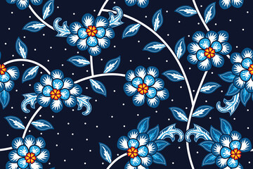 Seamless pattern with floral vector Illustration