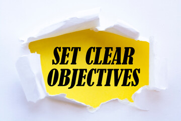 Canvas Print - SET CLEAR OBJECTIVES message written under torn paper.