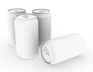 Poster - template empty can mockup white background