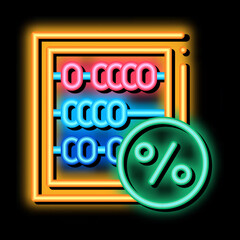 Poster - Abacus Count Tool neon light sign vector. Glowing bright icon Abacus Count Tool sign. transparent symbol illustration