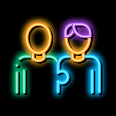 Poster - Human One Whole neon light sign vector. Glowing bright icon Human One Whole sign. transparent symbol illustration