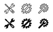 Repair icon set. Wrench, screwdriver and gear icon vector