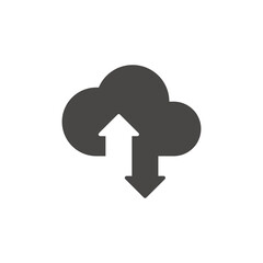 Canvas Print - Cloud data storage with arrows icon. Uploading and downloading concept symbol.