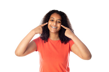 Wall Mural - Mixed Race Girl With cute Afro Hair