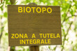 Cartello indicazione biotopo