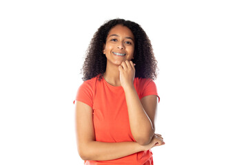 Wall Mural - Mixed Race Girl With cute Afro Hair