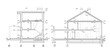 Private house section, detailed architectural technical drawing, vector blueprint