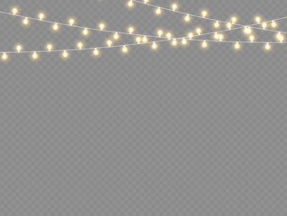 Wall Mural - glowing lights garland christmas, led neon lamp.