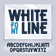 Poster - Set of vector capital alphabet letters made with white lines, can be used for logo creation in public relations business