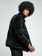 Leinwandbild Motiv Portrait of fashionable black man in jacket