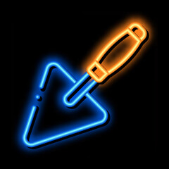 Poster - Plastering Trowel neon light sign vector. Glowing bright icon Plastering Trowel sign. transparent symbol illustration