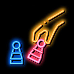Poster - Chess Game Battle neon light sign vector. Glowing bright icon Chess Game Battle sign. transparent symbol illustration