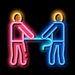 Poster - Tug Of War Battle neon light sign vector. Glowing bright icon Tug Of War Battle sign. transparent symbol illustration