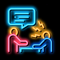Poster - Verbal Battle neon light sign vector. Glowing bright icon Verbal Battle sign. transparent symbol illustration