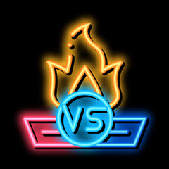 Poster - Battle Logo neon light sign vector. Glowing bright icon Battle Logo sign. transparent symbol illustration